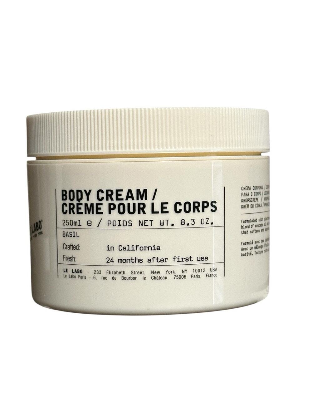 Le Labo Body Cream Basil 8.3 oz 250 ml Full Size Brand New Fresh